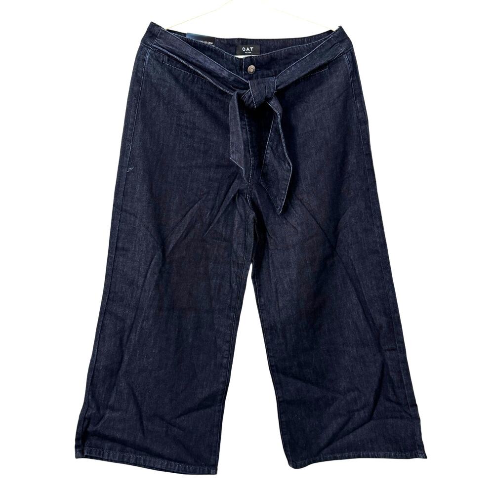 NWT OAT New York High Rise Wide‎ Leg Crop with Tie